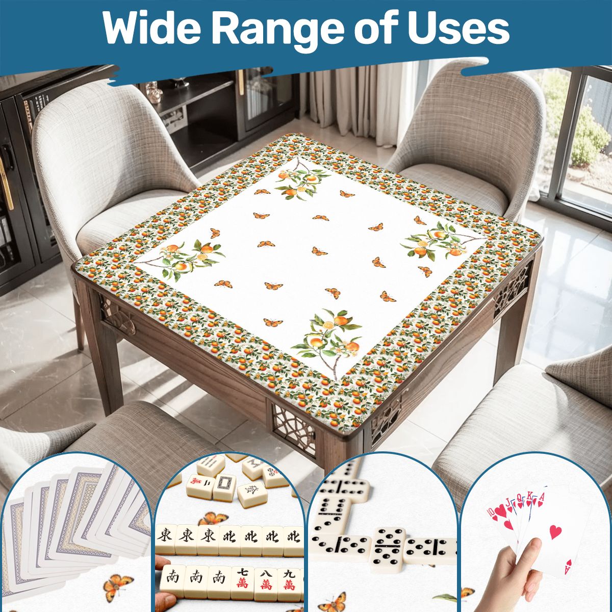 Orange Blossom mahjong mat