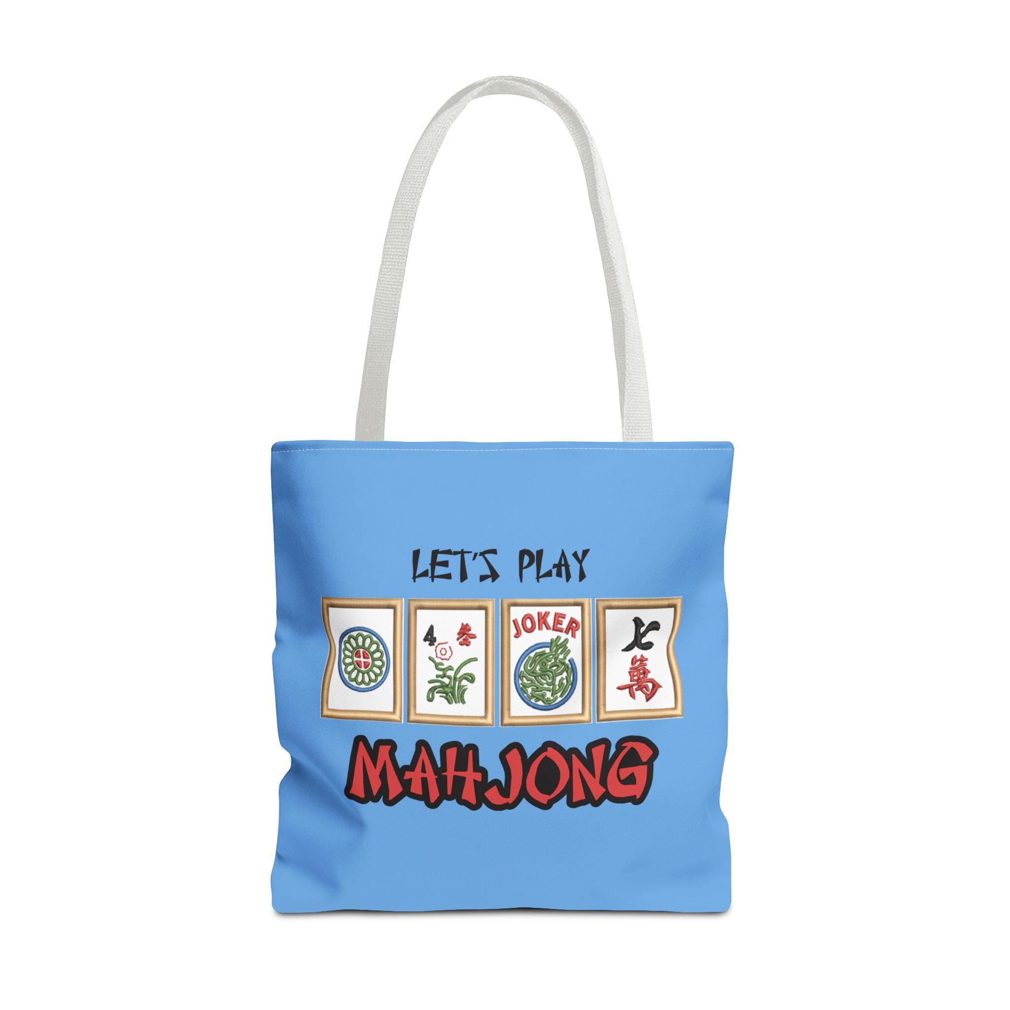 Let's Play Mahjong Tote Bag — Personalized Mahjong Tiles Canvas Tote