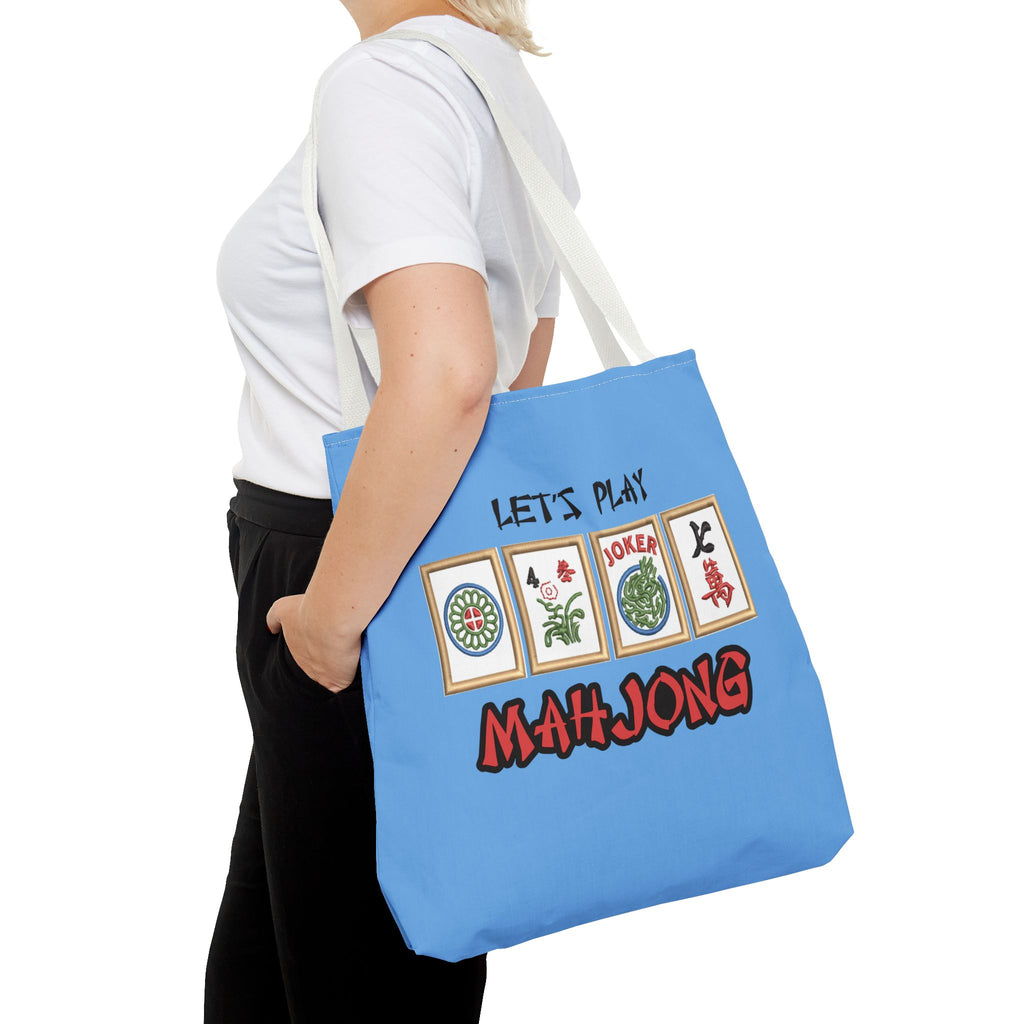 Let's Play Mahjong Tote Bag — Personalized Mahjong Tiles Canvas Tote