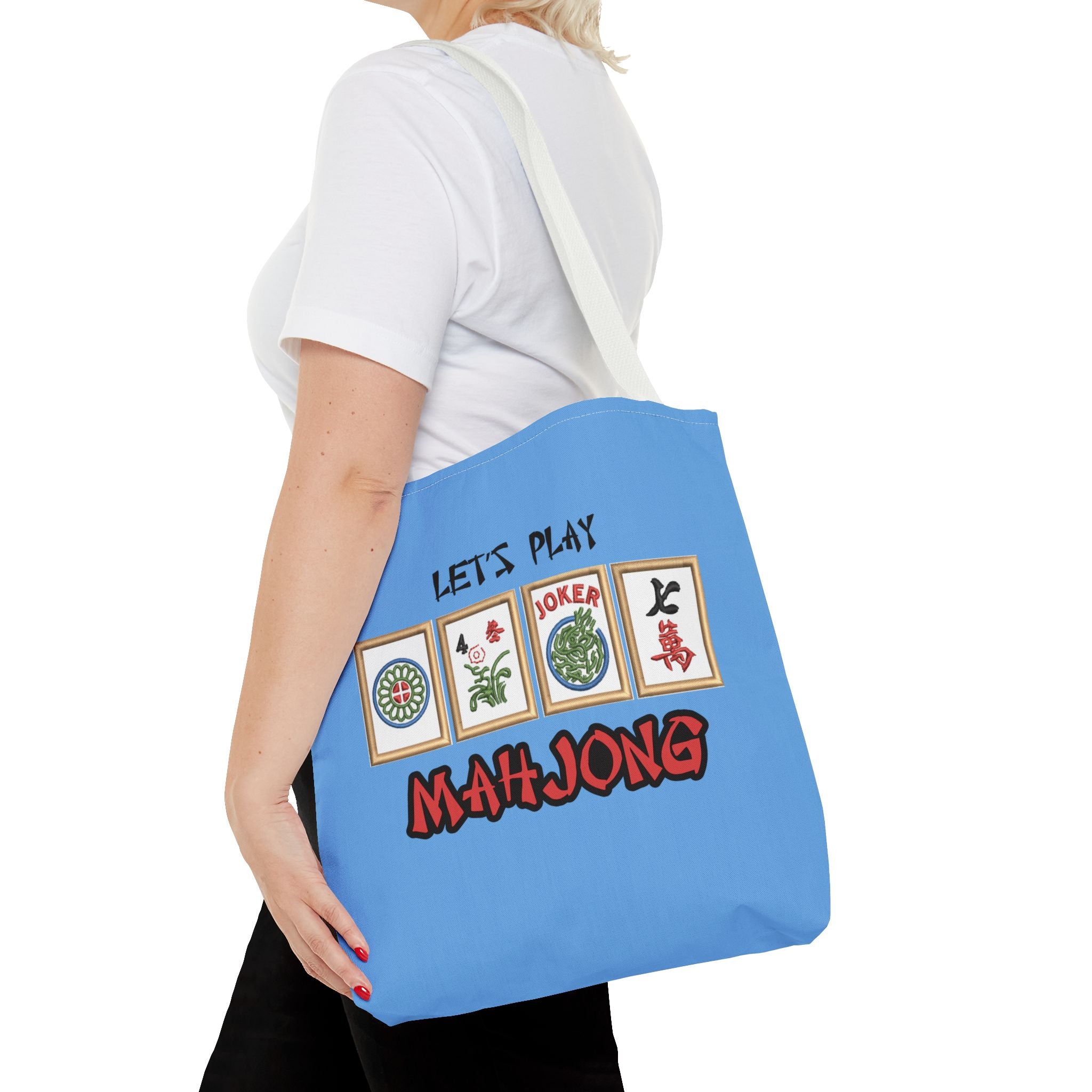 Let's Play Mahjong Tote Bag — Personalized Mahjong Tiles Canvas Tote
