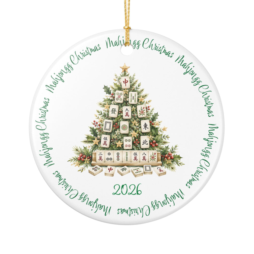 Mahjongg Christmas Ceramic Ornament