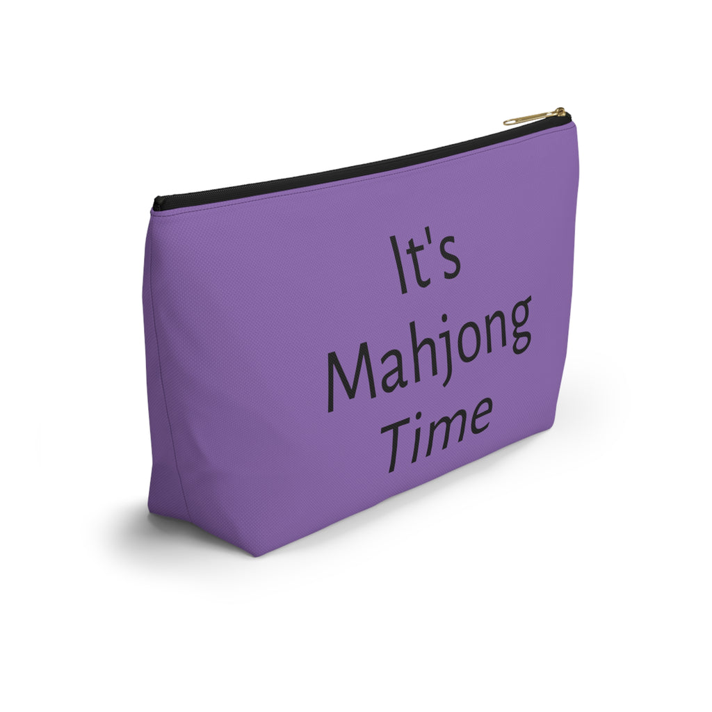 Women Playing Mahjong Accessory Pouch - Purple