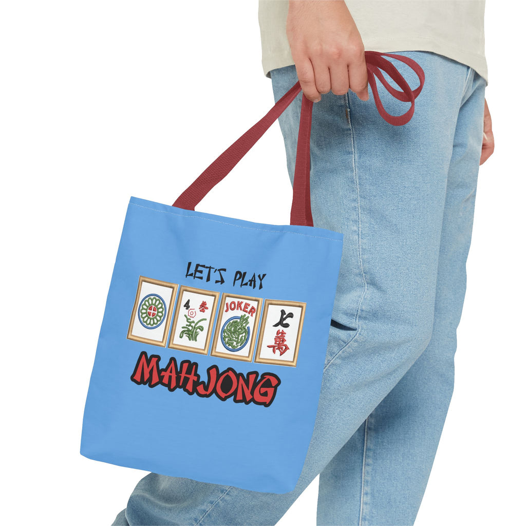 Let's Play Mahjong Tote Bag — Personalized Mahjong Tiles Canvas Tote