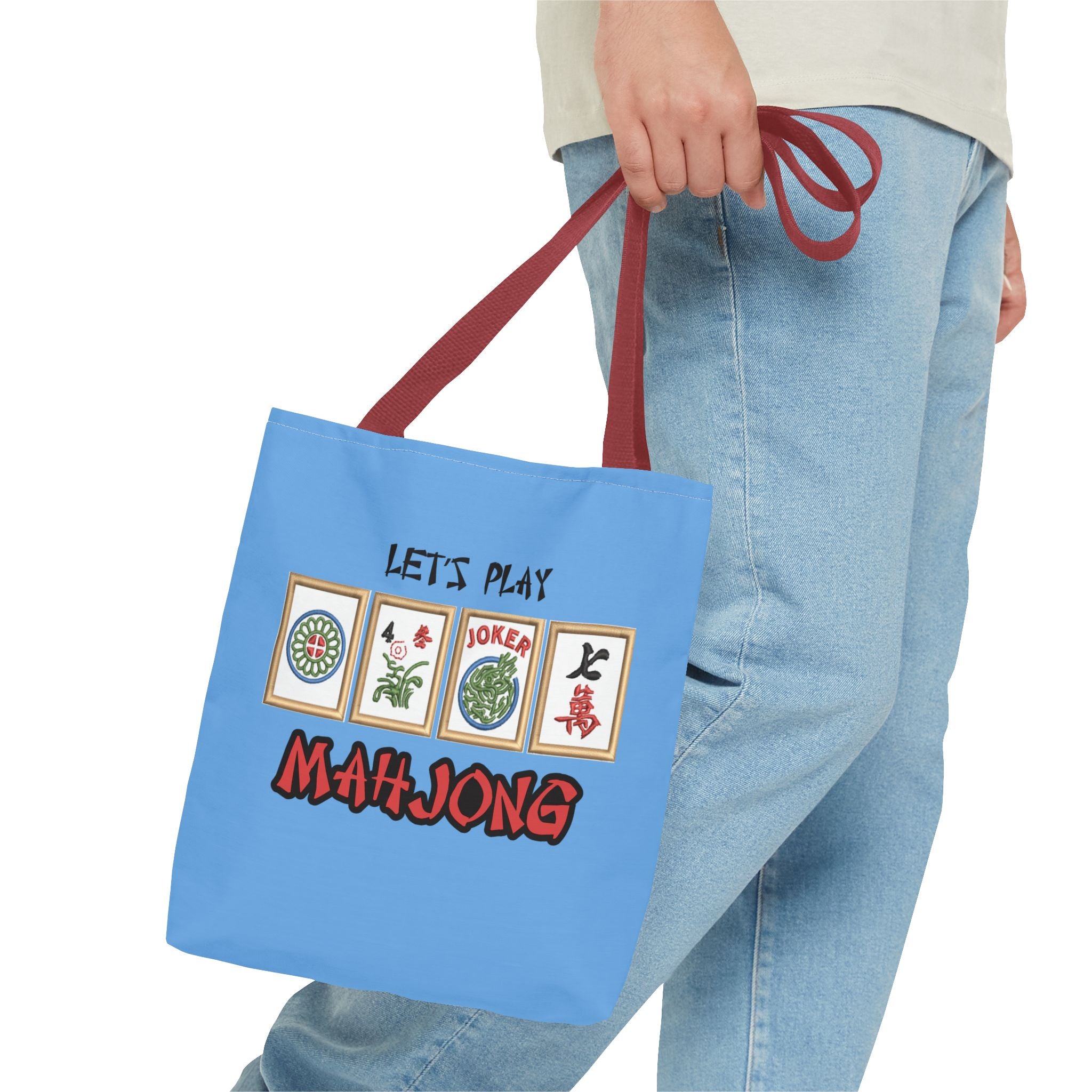 Let's Play Mahjong Tote Bag — Personalized Mahjong Tiles Canvas Tote