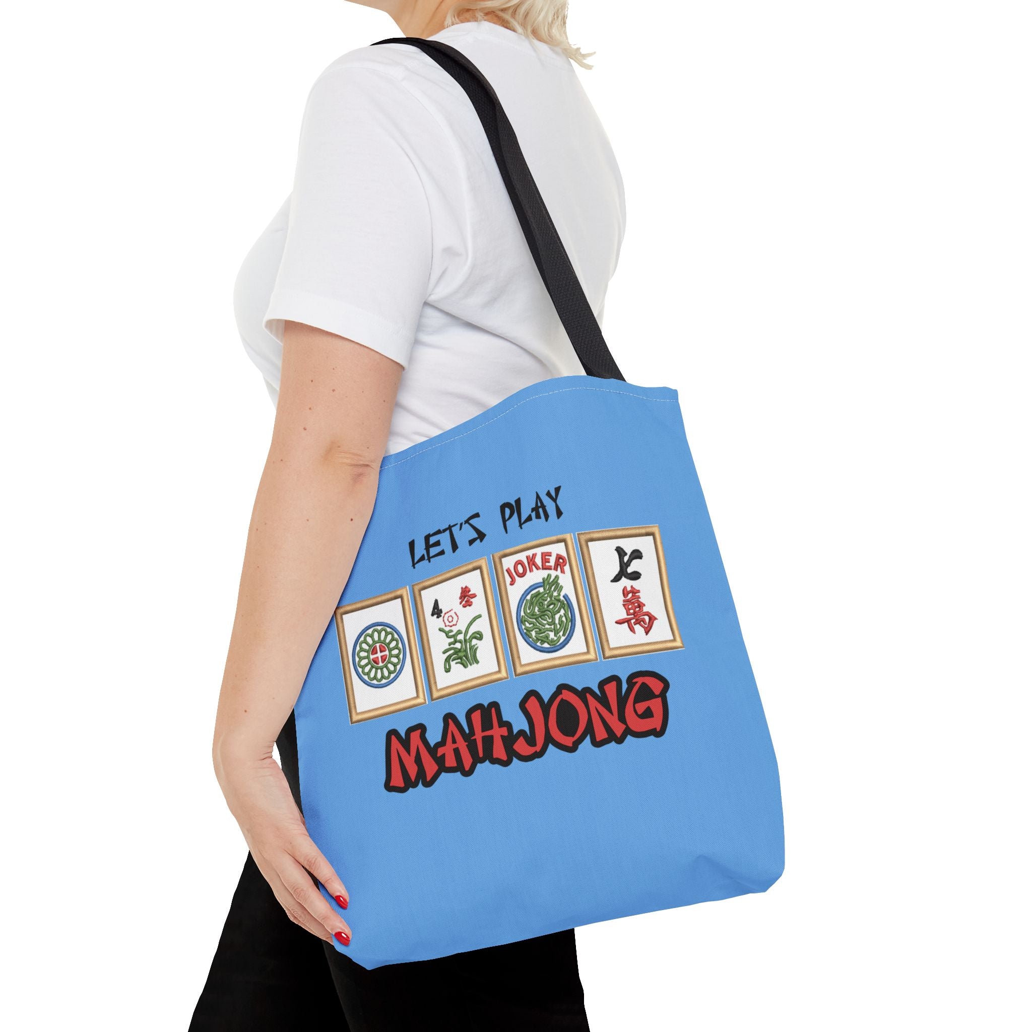 Let's Play Mahjong Tote Bag — Personalized Mahjong Tiles Canvas Tote