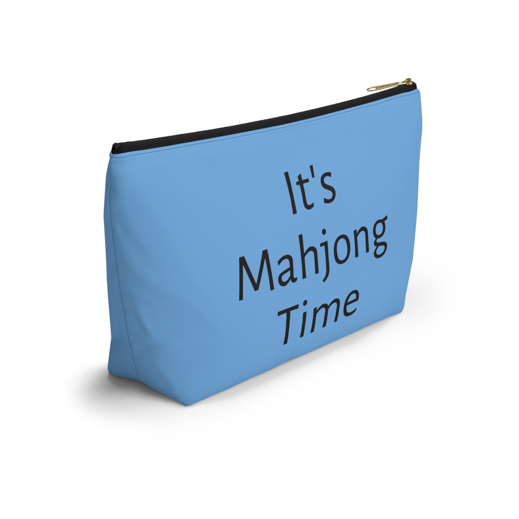Women Playing Mahjong Accessory Pouch - Blue