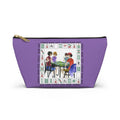 Women Playing Mahjong Accessory Pouch - Purple
