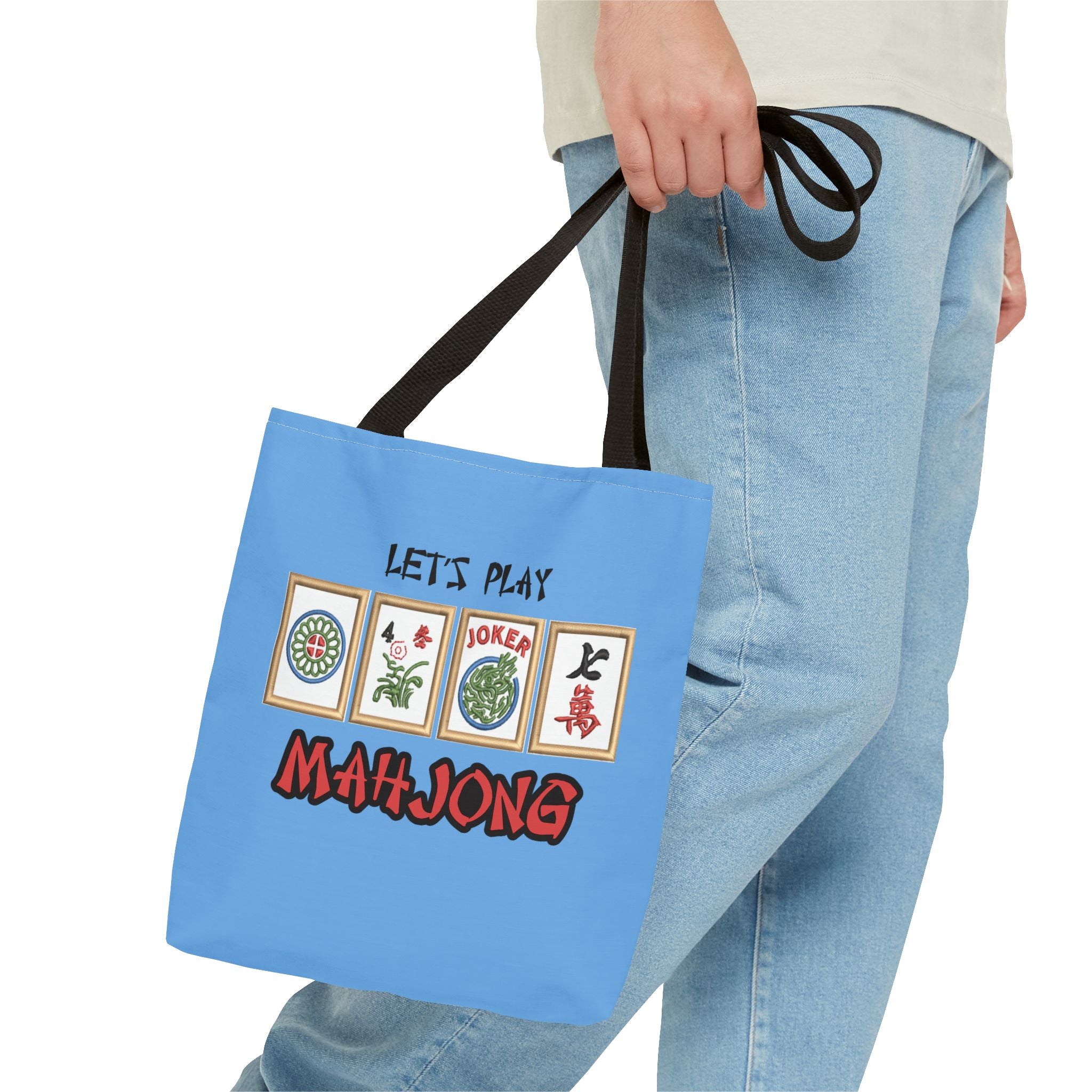 Let's Play Mahjong Tote Bag — Personalized Mahjong Tiles Canvas Tote