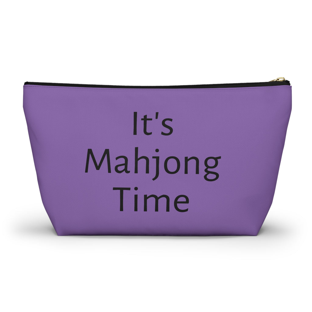 Women Playing Mahjong Accessory Pouch - Purple