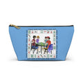 Women Playing Mahjong Accessory Pouch - Blue