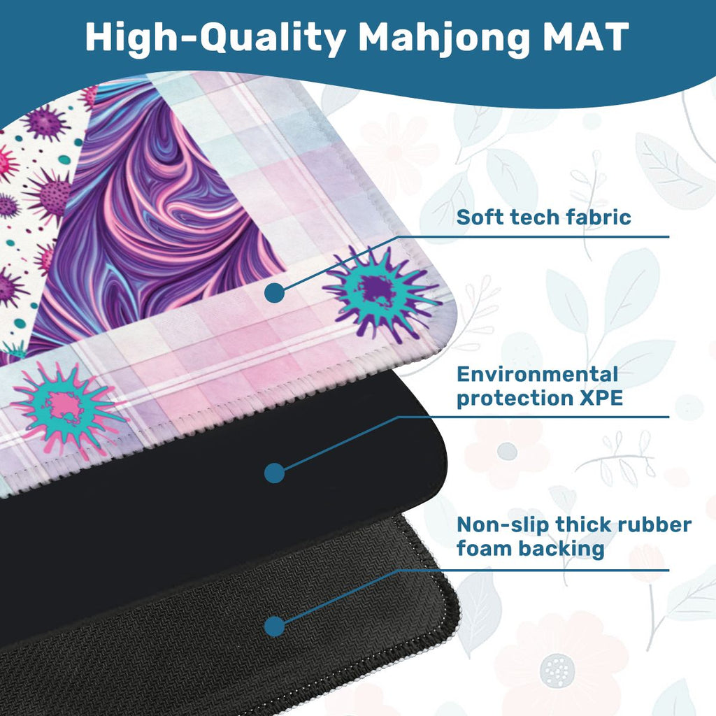 Pink and Purple abstract design Mahjong Mat