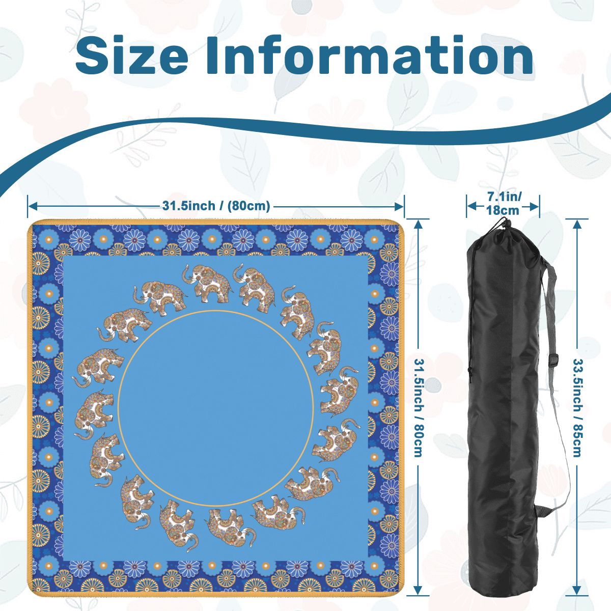 Solid center Elephant mahjong mat