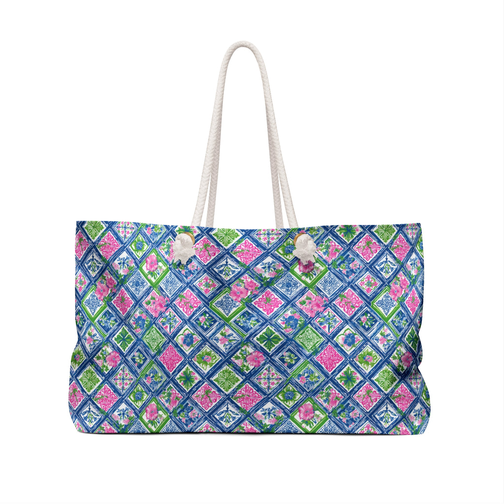 Floral Mahjong Weekender Bag