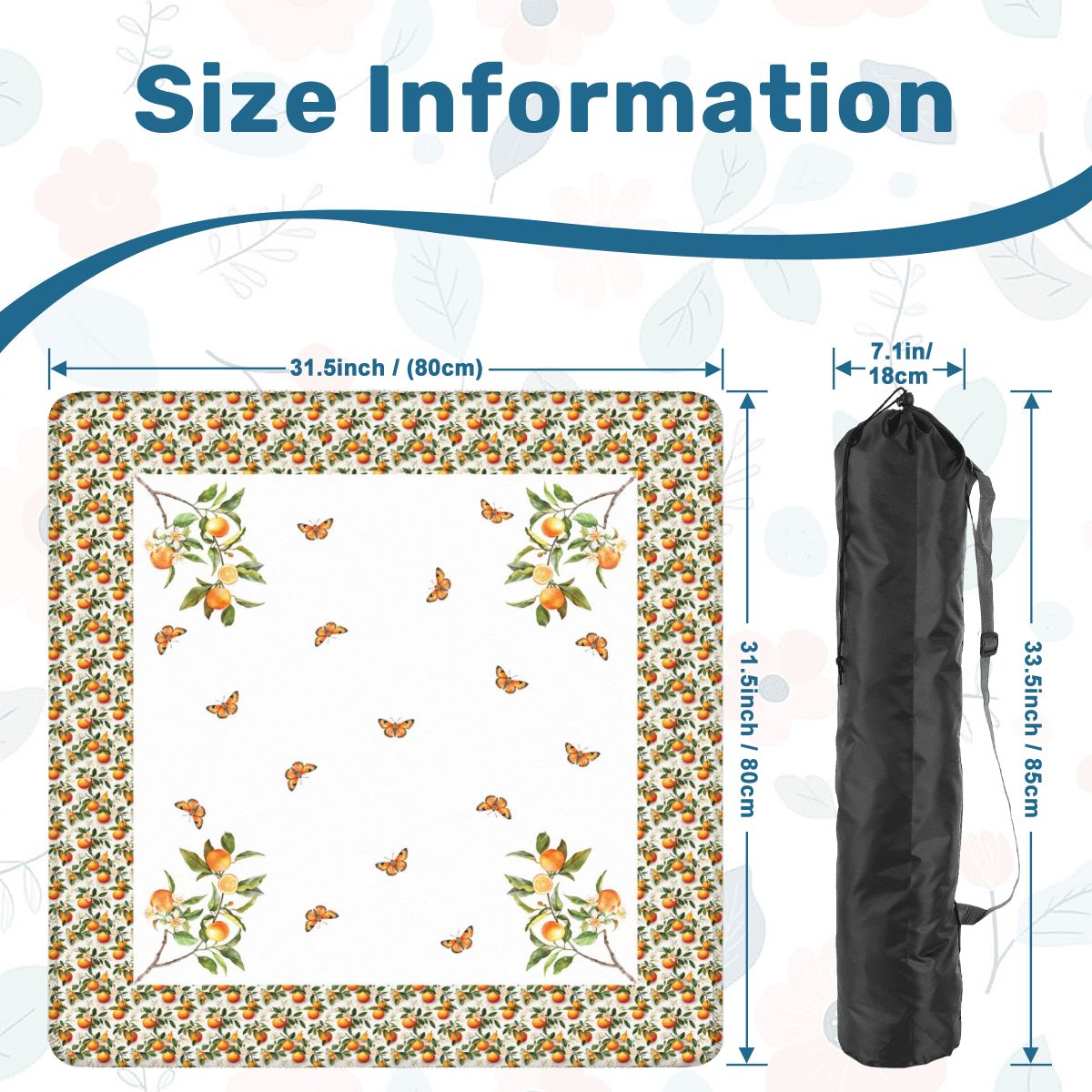 Orange Blossom mahjong mat