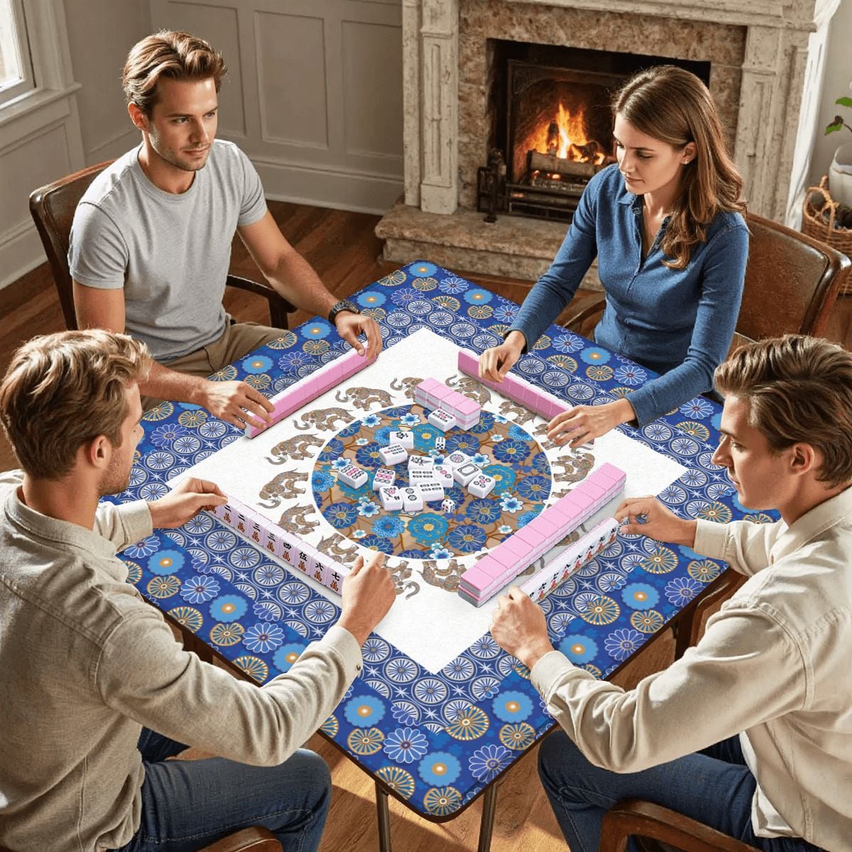 Elephant mahjong mat