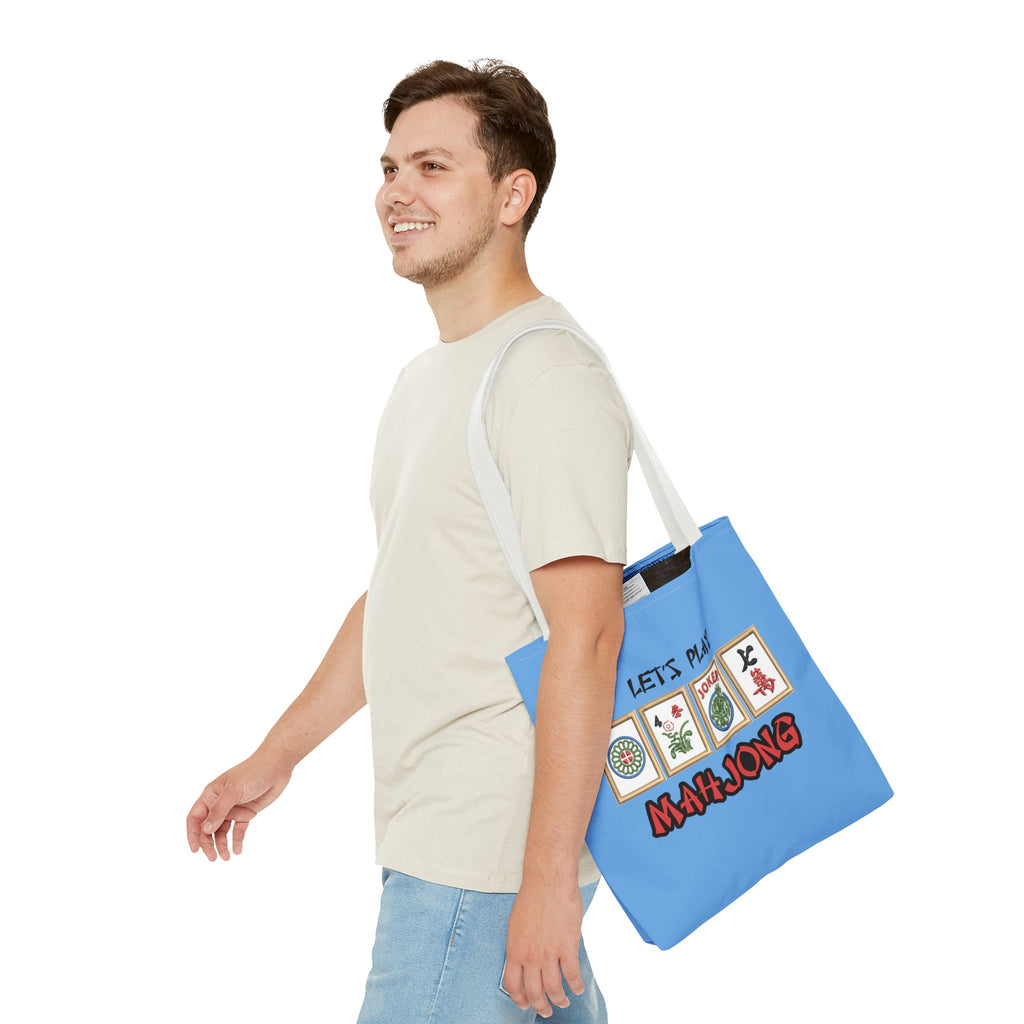 Let's Play Mahjong Tote Bag — Personalized Mahjong Tiles Canvas Tote