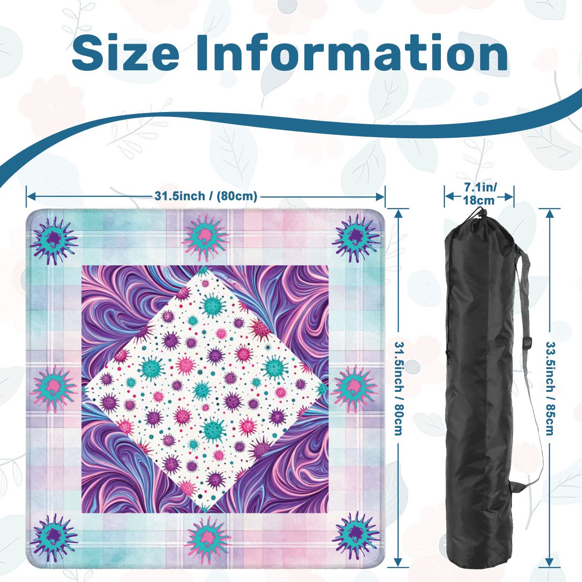 Pink and Purple abstract design Mahjong Mat