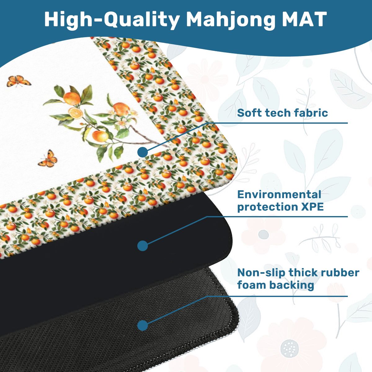 Orange Blossom mahjong mat