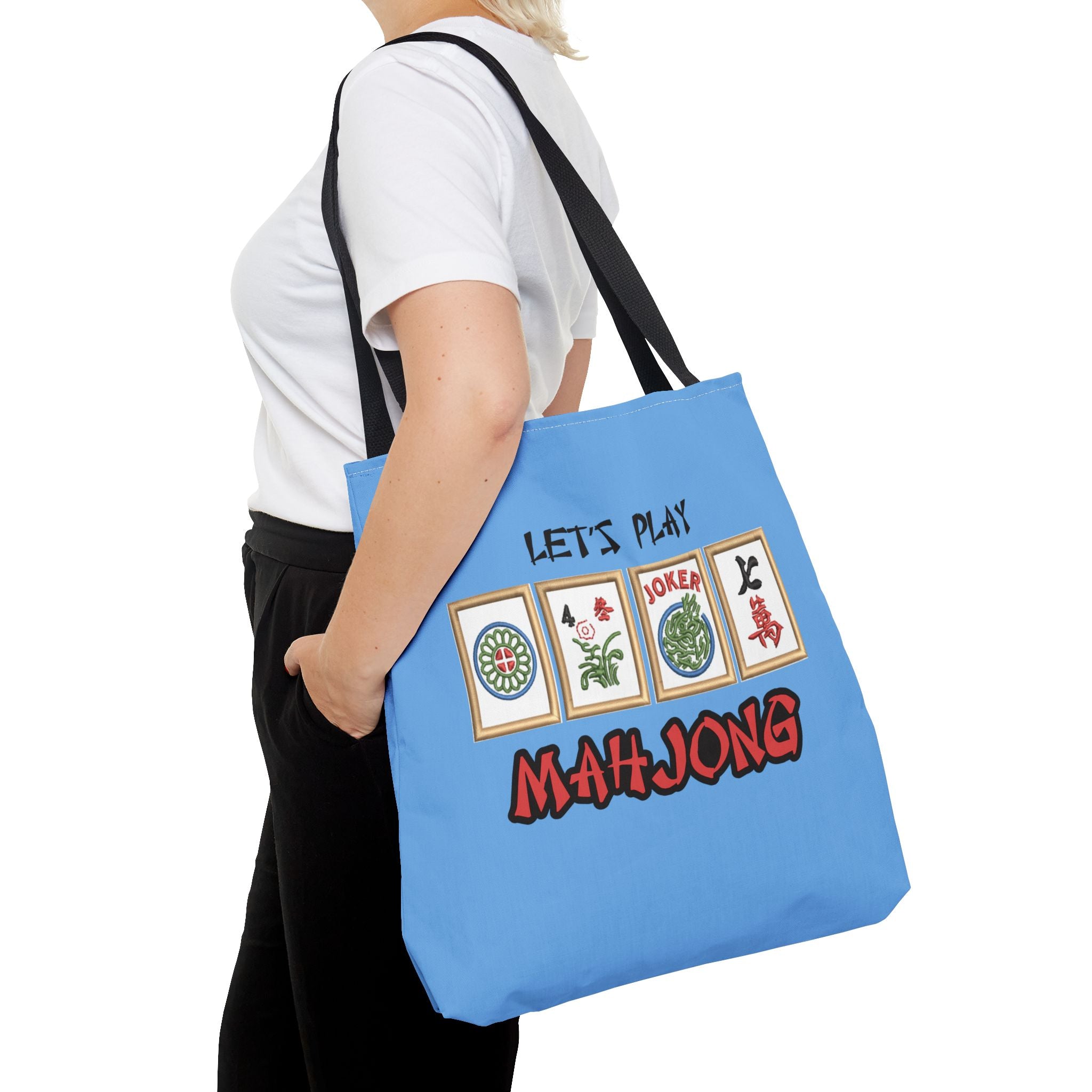 Let's Play Mahjong Tote Bag — Personalized Mahjong Tiles Canvas Tote