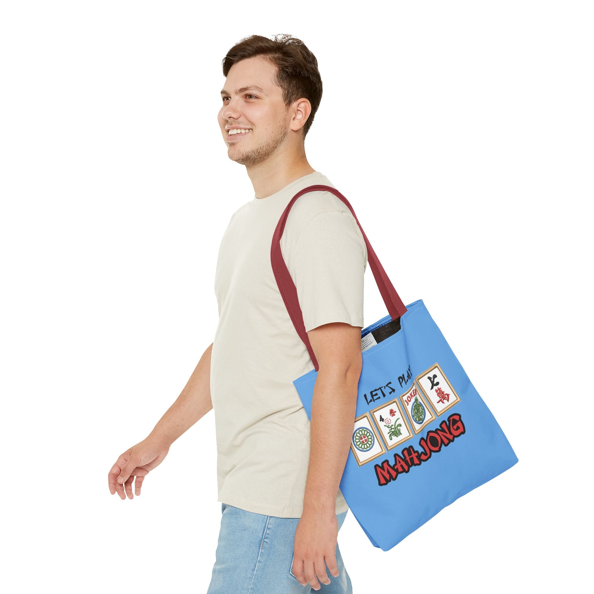 Let's Play Mahjong Tote Bag — Personalized Mahjong Tiles Canvas Tote