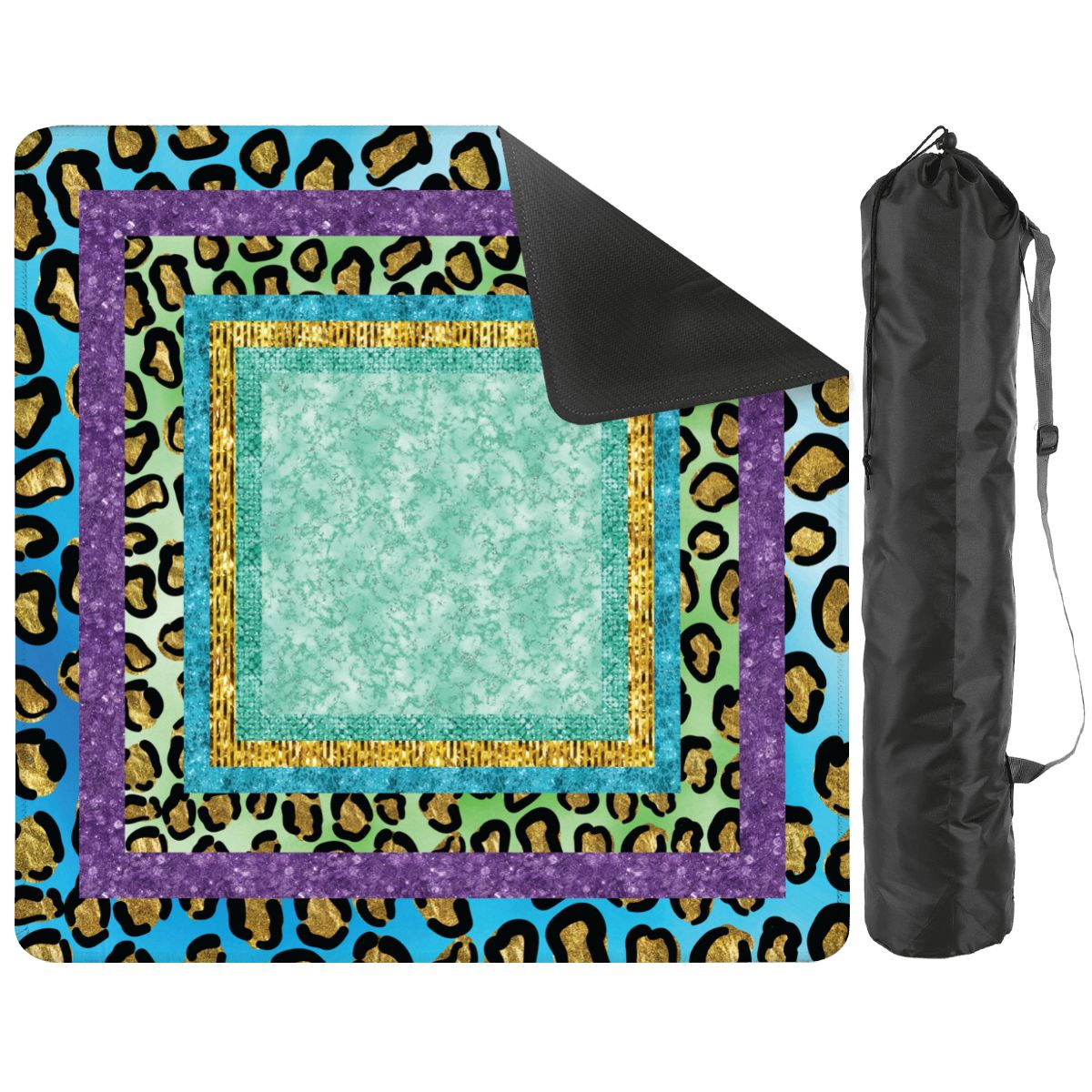 Colorful leopard spots mahjong mat