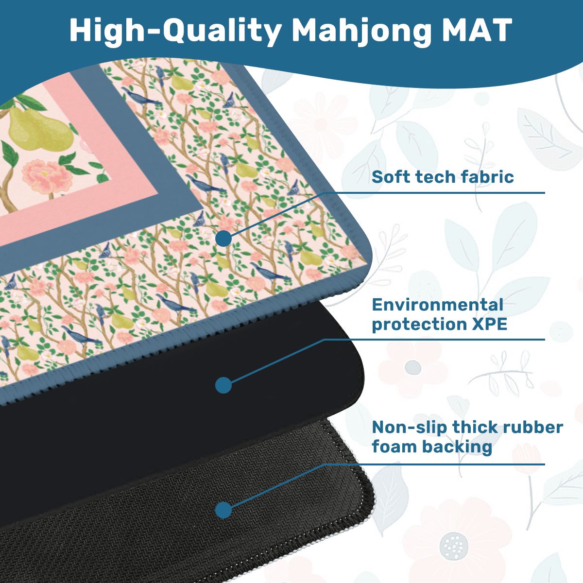 Bird and Bloom Chinoiseries mahjong mat