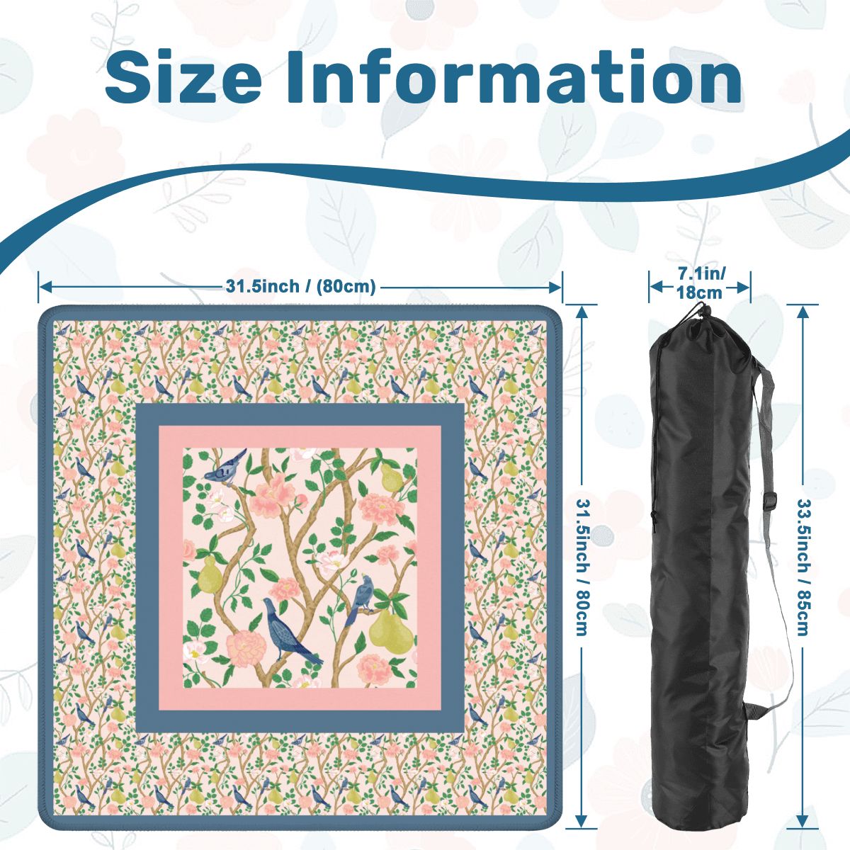 Bird and Bloom Chinoiseries mahjong mat