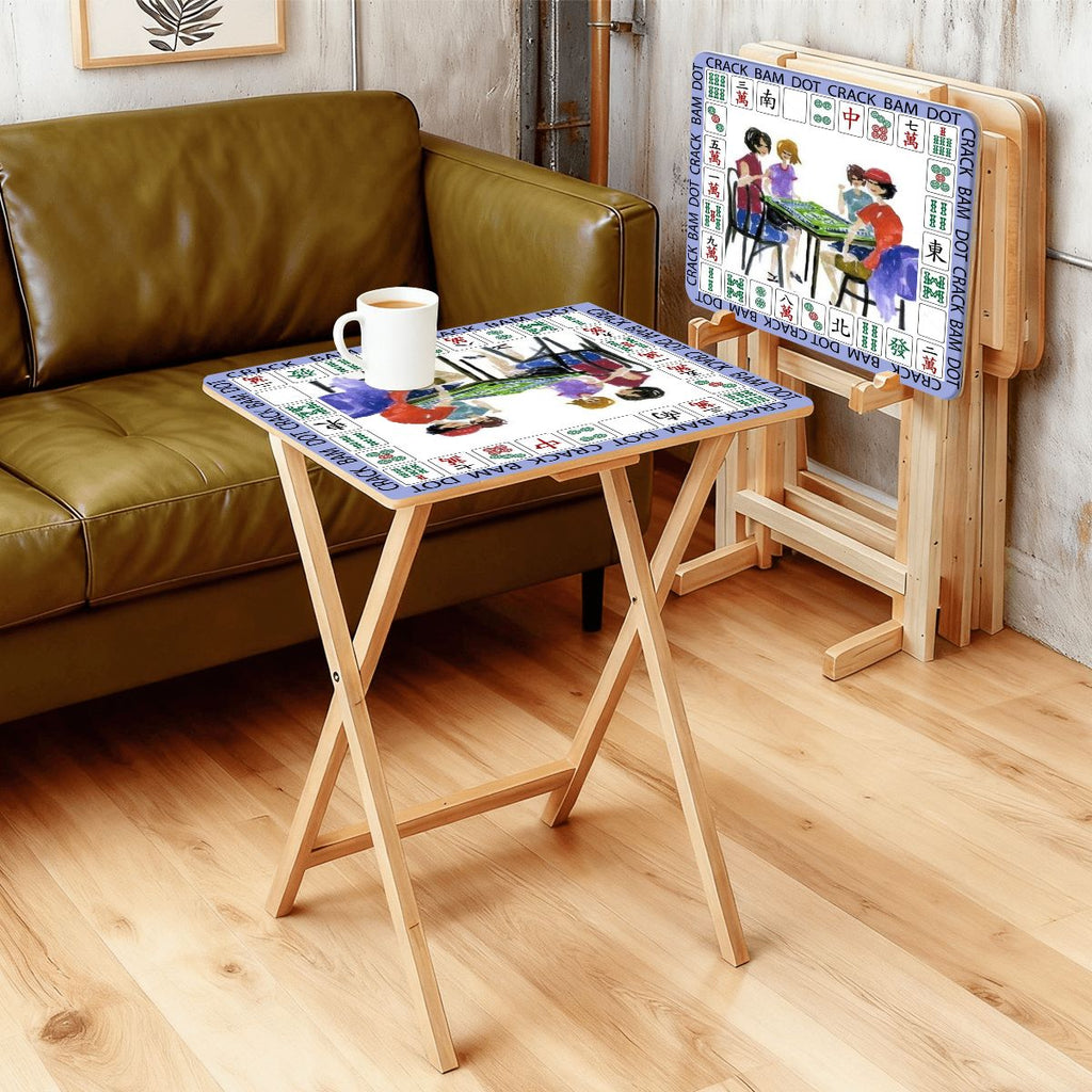 Women playing Mahjong 4 side tables with rack