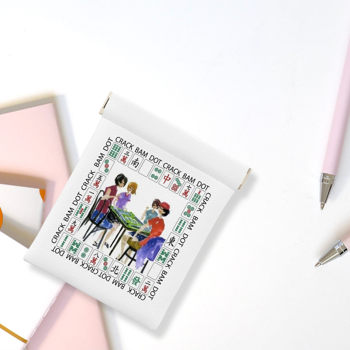 Women playing mahjong coin purse