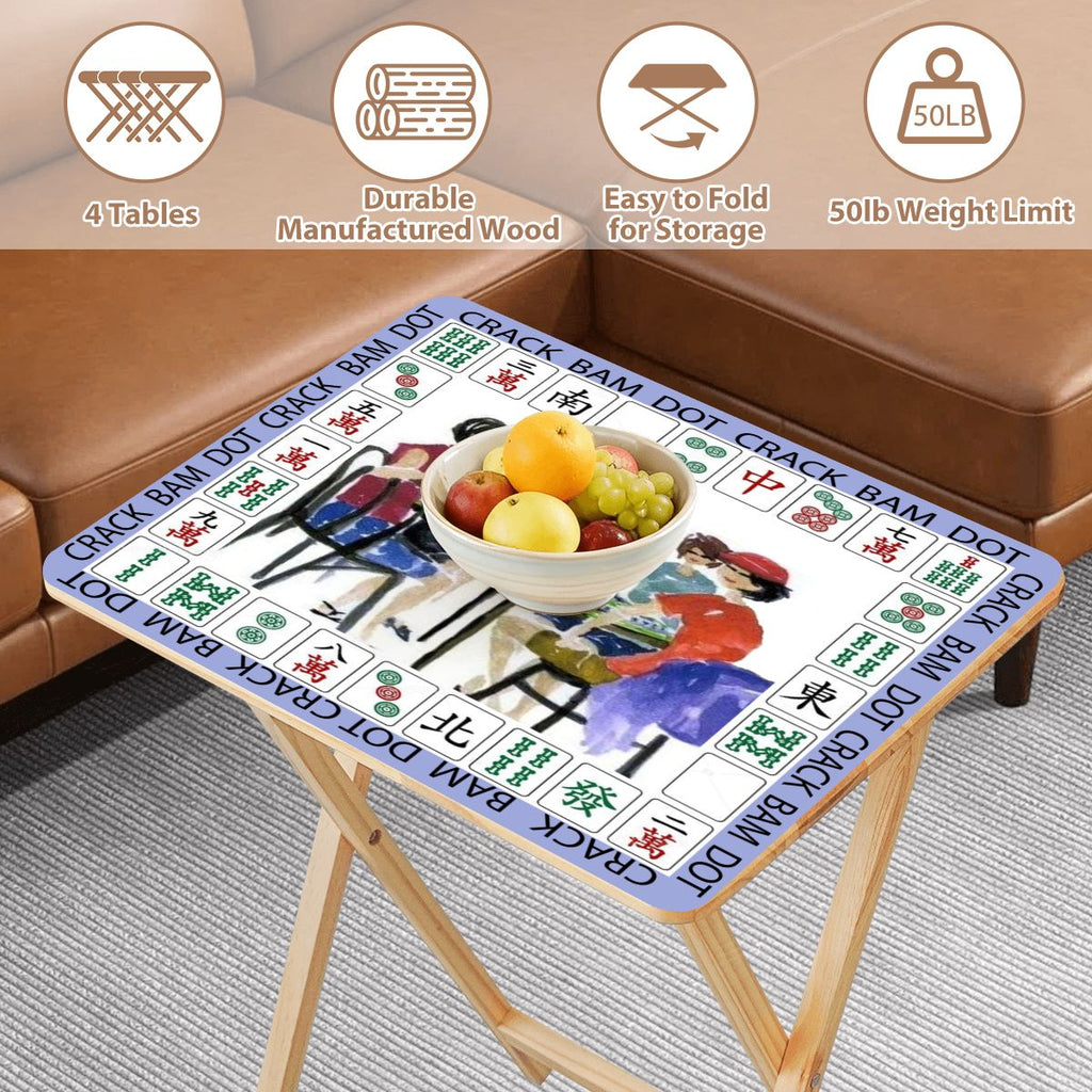 Women playing Mahjong 4 side tables with rack
