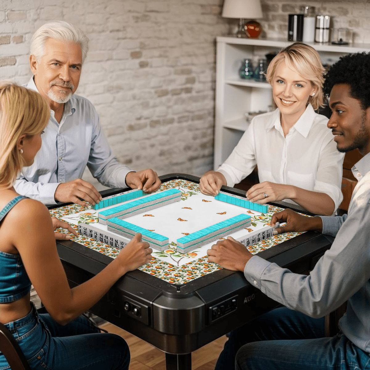 Orange Blossom mahjong mat